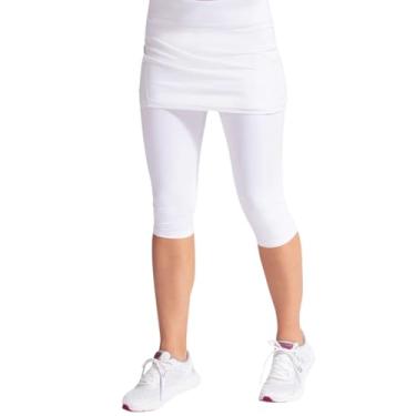 Imagem de BloqUV Saia capri feminina, pequena, branca