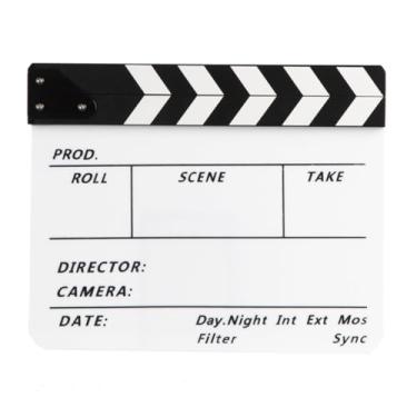 Imagem de Placa de Bate-Papo Filme Acrílico Diretores Filmes Slate Cut Cena Ação em Branco com马可adores Borracha com Palitos Madeira Ímã Integrado para Filmagem Série TV Estúdio Publicidade ao Vivo Gravação Víde