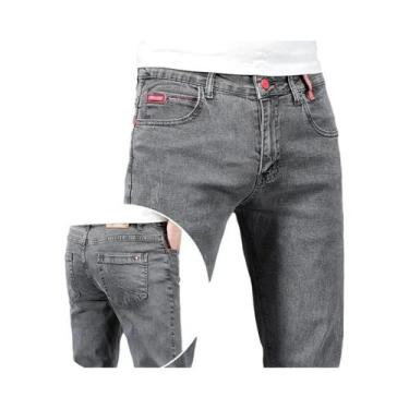 Imagem de Calças Jeans Masculinas Slim Fit Em Algodão Stretch Casual De Negócios