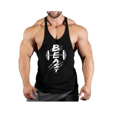 Imagem de Camiseta Regata De Algodão Masculina Para Fitness Verão Musculação Aca