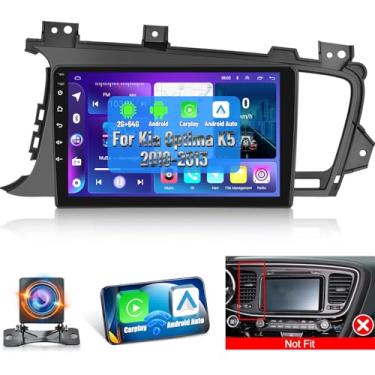 Imagem de Volxcereo Rádio de carro para Kia Optima K5 2010 2011 2012 2013, [2G + 64G] 22.9 cm Android Touchscreen estéreo com Carplay e Android Auto, navegação GPS, WiFi, Bluetooth, SWC, FM/RDS, EQ