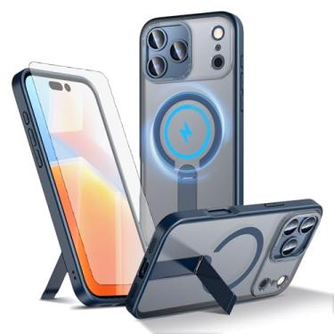 Imagem de Asuwish Capa de celular para iPhone 17 Pro Max 6,9 polegadas com protetor de tela de vidro temperado magnético e acessórios de suporte rígido à prova de choque i Phone17 17Pro i17 ProMax 17ProMax