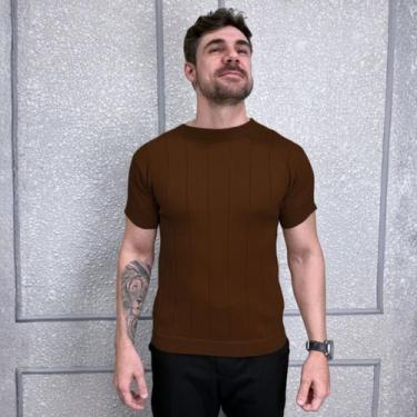 Imagem de Camiseta Masculina Tricot Modal Premium Elegante Slim Confortável - Ex