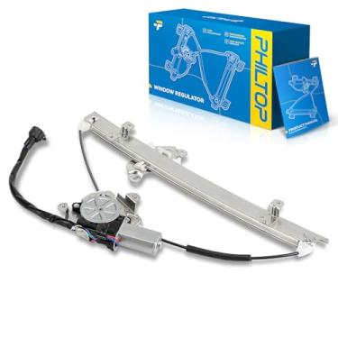 Imagem de PHILTOP Regulador de vidro elétrico dianteiro esquerdo do lado do motorista 751-211 com motor compatível com Nissan Versa 2007 2008 2009 2010 2011 2012