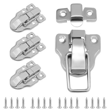 Imagem de Bivethoi Pacote com 4 ferrolho de metal com bico de pato, trava de alternância de caixa de madeira, trava de caixa de ferramentas antiga para caixa de joias/malas vintage