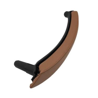 Imagem de Interior Do Carro Esquerda Direita Puxador Da Porta Do Passageiro Com Capa De Couro Guarnição Substituição Compatível com Bmw X5 X6 E70 E71 E72 2007-2013(Left Sattel Brown)