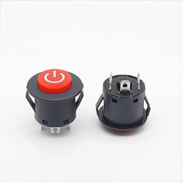 Imagem de Interruptor 3 peças 22 mm orifício de montagem para carrinho de bebê, interruptor de partida com botão redondo, botão redondo, acessórios de motocicleta para carro elétrico - (Cor: 3 pinos SEM LED
