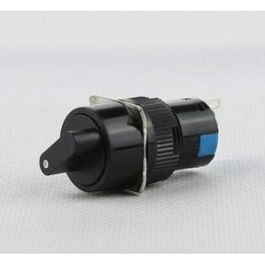 Imagem de Interruptor seletor redondo de 16 mm 2 posições com localização automática, interruptor de botão de pressão de 3 pinos