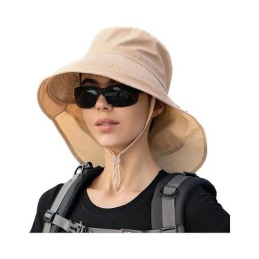 Imagem de Chapéu Balde de Aba Grande para Sol - Proteção UV para Verão, Pesca, M