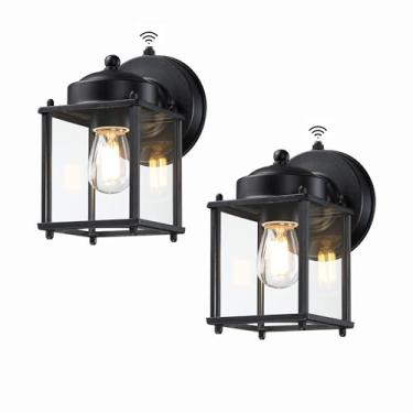 Imagem de LIT-PaTH Lanterna de parede externa do crepúsculo ao amanhecer, arandela de parede externa à prova d'água, luminária Proch com soquete E26, luzes externas modernas para pátio de garagem da porta da