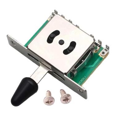 Imagem de TTETTZ Chave seletora de captadores para guitarra com botão de ajuste - Acessório para instrumento musical - Peça para guitarra elétrica - Seletor de, Preto 3 Vias