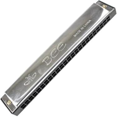 Imagem de Gaita Diatônica Bee Azul, 24 Furos, Tom C (Dó), Harmônica Profissional