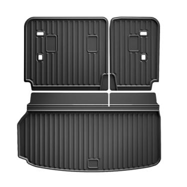 Imagem de Forro de carga com tapete de encosto adequado para Chevrolet Traverse 2024-2026 e GMC Acadia 2024-2026 e Buick Enclave 2025-2026, forro de porta-malas TPE para todos os climas com tapete de encosto