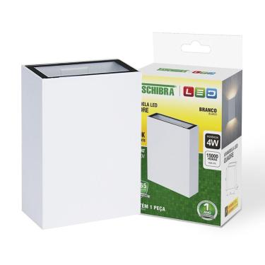 Imagem de Arandela Led Taschibra Quadre Slim Ip65 Branca Bivolt 3000k Luz Quente