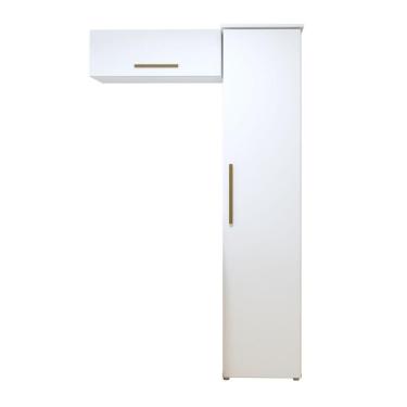 Imagem de Lavanderia Modulada 1 Armário Multiuso E Armário Aéreo Bauru - Kaiki Móveis Branco