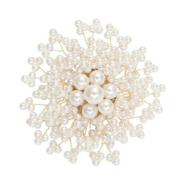 Imagem de Broche De Flor De Pérola Artesanal Unissex Para Mulheres, Acessório De
