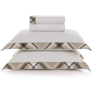 Imagem de Jogo de Cama Karsten Benjamin 300 Fios 4 Peças Queen Branco