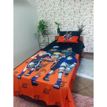 Imagem de Jogo De Lençol Naruto Shippuden Otaku + Colar Nuvem Brinde Presente To