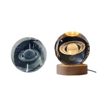 Imagem de Lâmpada De Mesa De Cristal 3D Do Sistema Solar Com Iluminação LED, Lâm