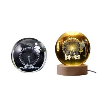 Imagem de Lâmpada De Mesa De Cristal 3D Do Sistema Solar Com Iluminação LED, Lâm