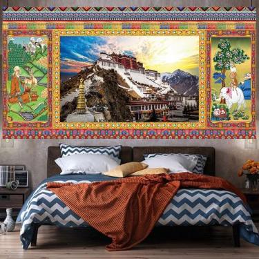Imagem de Tapeçaria estilo tibetano Potala Palace Wall 150x75cm Microfabric - yi