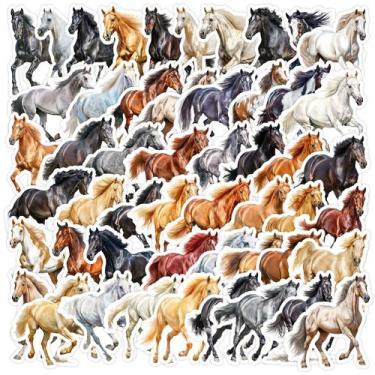 Imagem de Pacote de adesivos em aquarela Horse, 50 unidades, decalques de vinil 