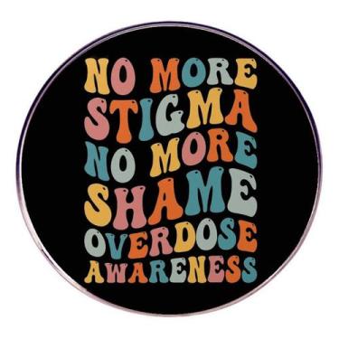 Imagem de Broche Pin Colorful Quote Round Alloy Lapel Chega de Estigma - yiweisa
