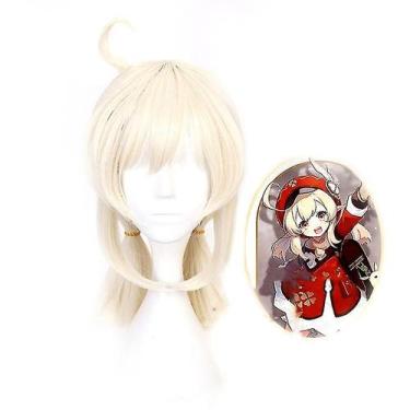Imagem de Peruca Genshin Impact Klee Bege Sintética Resistente ao Calor - Gloome