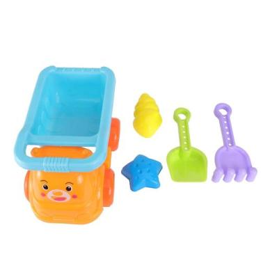 Imagem de Conjunto de brinquedos de praia, caminhão basculante, 5 peças com pá, 