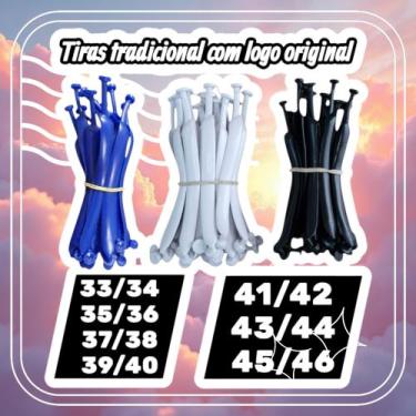 Imagem de Kit 5 Pares Tiras tradicional top logomarca original branca preta e az