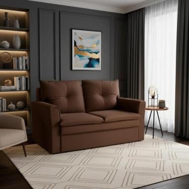 Imagem de Sofá pequeno 02 Lugares 150cm Mobi Suede Herrero, Marrom