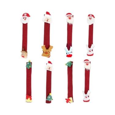 Imagem de Protetores De Maçaneta De Geladeira De Natal Com Boneco De Neve E Papa