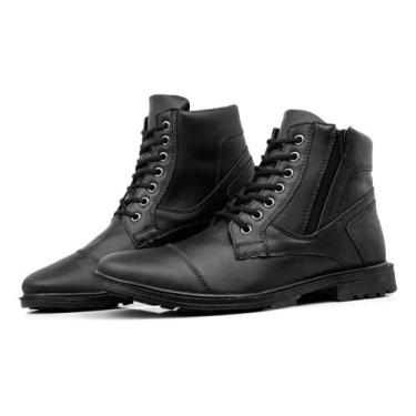 Imagem de Bota Masculina Coturno Casual Cano Médio Ajuste Zíper Lateral - Rugaro