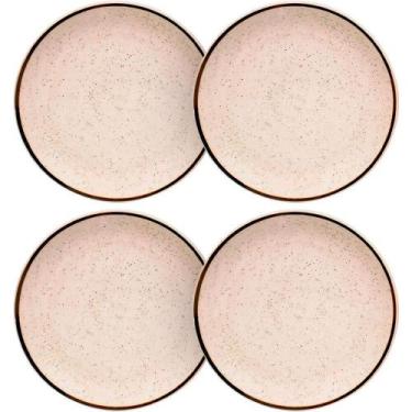 Imagem de Jogo De Pratos Porcelana Sobremesa Brisa 18Cm 4 Peças Oxford