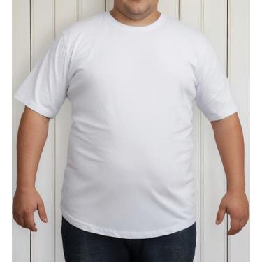 Imagem de Camiseta Algodão Premium Masculina Básica G1 Ao G5 - Lishoope, Branco,