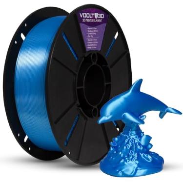 Imagem de Filamento PLA V-Silk High Speed 1Kg 1,75mm Efeito Seda Impressora 3D FDM Voolt3D (Azul Sky V-Silk)