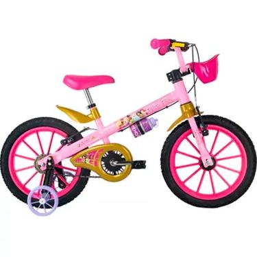 Imagem de Bicicleta Infantil Aro 16 Nathor Princesas Freio V-Brake 1 Marcha