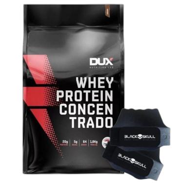 Imagem de Whey Protein Concentrado Cookies 1,8Kg  + Luva Black Skull Dux-Unissex