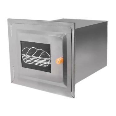 Imagem de Forno a Lenha de Chapa Inox Brassol 095.5-BS Frente em Vidro 50x35x30cm para Assados Diversos