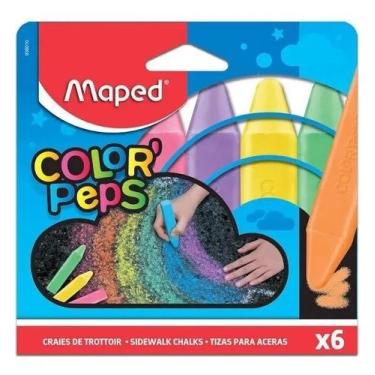Imagem de Giz De Chão Grande Color Peps C/ 6 Cores Maped Cor Colorido