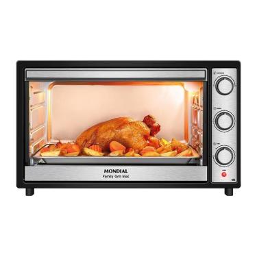 Imagem de Forno Elétrico de Bancada Mondial FRN-60-BI 60L 1800W Grill Timer Preto Inox 220V