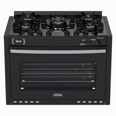 Imagem de Fogao a Gas de Embutir 5 Bocas Venax Gaudi Platinum Vitreo Preto, Pret