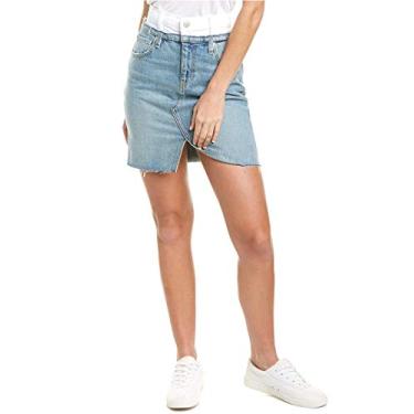 Imagem de HUDSON Saia jeans feminina Lulu com 5 bolsos, Carregador branco, 31