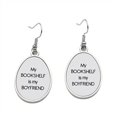 Imagem de Brinco My Book Shelf is my Boyfrind – Brincos pendentes para meninas – Presente de festa de aniversário dos namorados