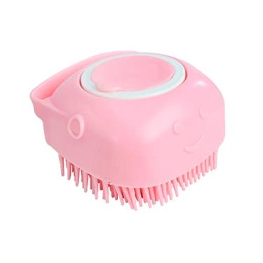 Imagem de Esponja Silicone para Banho com Dispenser para Sabonete Líquido 80ml (Rosa)