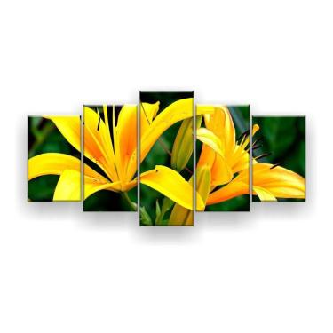 Imagem de Quadro Decorativo Flores Amarelas 129x61 Sala Quarto