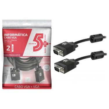 Imagem de Cabo VGA + VGA com Filtro Preto 2,0m 018-9511 5+