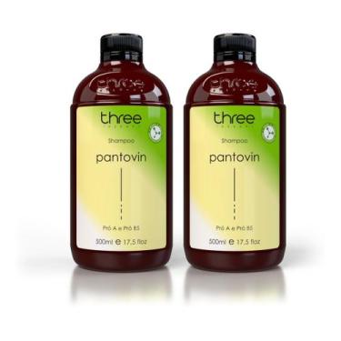 Imagem de Shampoo Pantovin 500ml Kit C/ 2 Three Therapy Crescer Cabelo