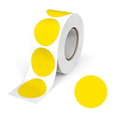 Imagem de Etiquetas redondas de 5 cm, adesivos permanentes de ponto de código de cor, 500 por rolo, amarelo