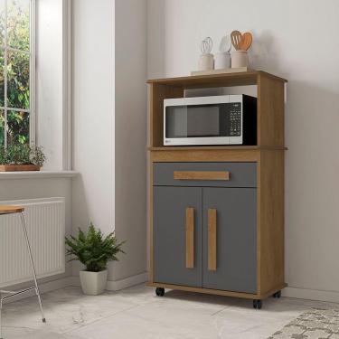 Imagem de Armário Multiuso RV Móveis 2 Portas 1 Gaveta Toronto Cinamomo/Grafite